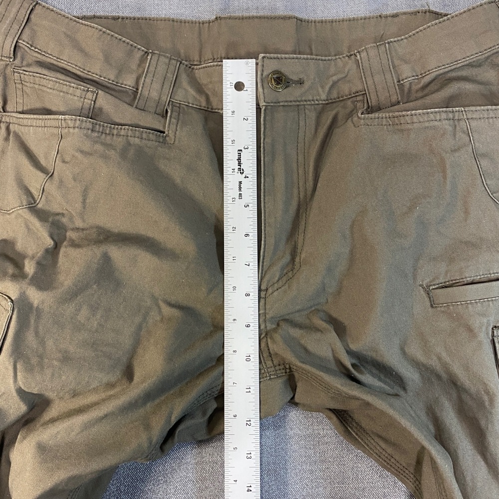 Noble Outfitters Mens Cargo Pants 38x32 Olive Brown Canvas Stretch Tactical Work - Picture 4 of 11
